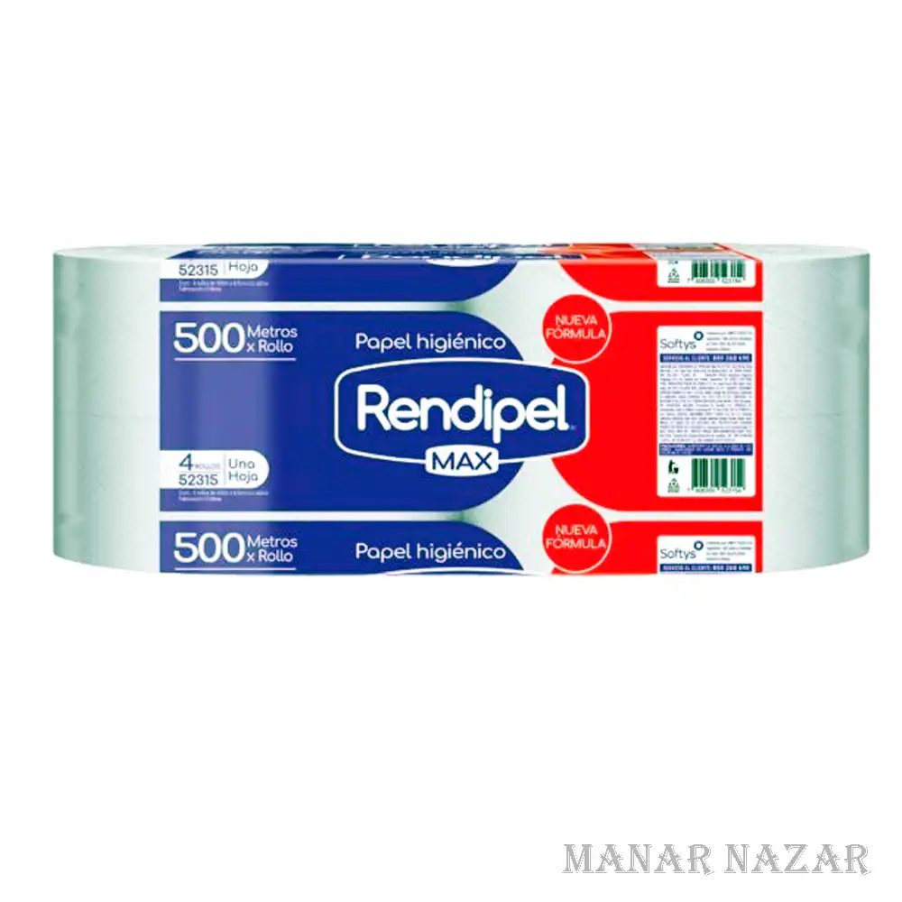 Papel Higiénico Rendipel Max 4 Rollos Distribuidora Manar