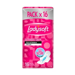Ladysoft Ultradelgada con Alas Tela Ultraseca 16 u