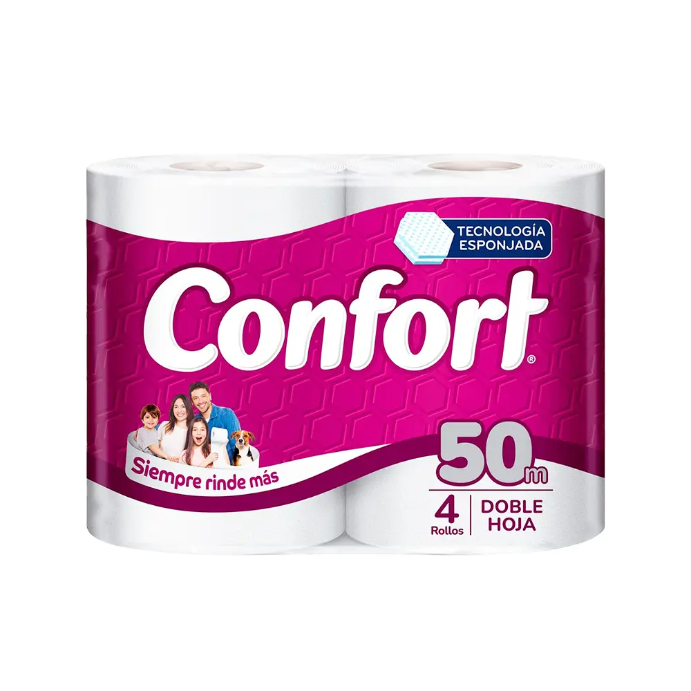 Papel Higiénico Confort 4 Rollos 50 m