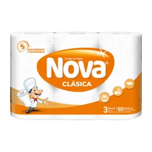 Toallas de Papel Nova Clásica 3 Rollos 60 hs