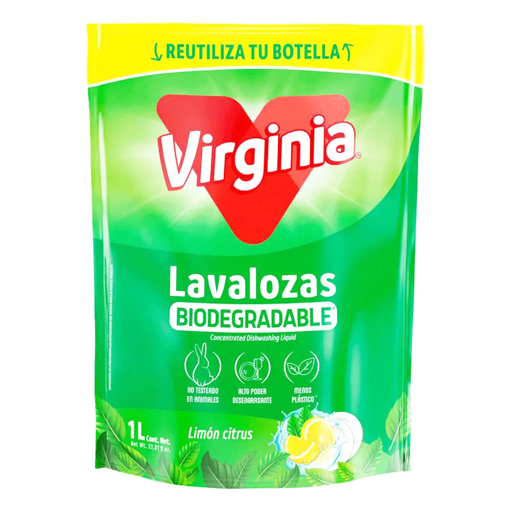 Lavalozas Virginia Biodegradable Limón Citrus 1 L