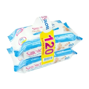 Pack Toallas Húmedas Baby Gloss Simonds 120 u